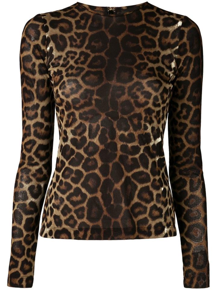 Christian Siriano Leopard Print Sweatshirt - Brown