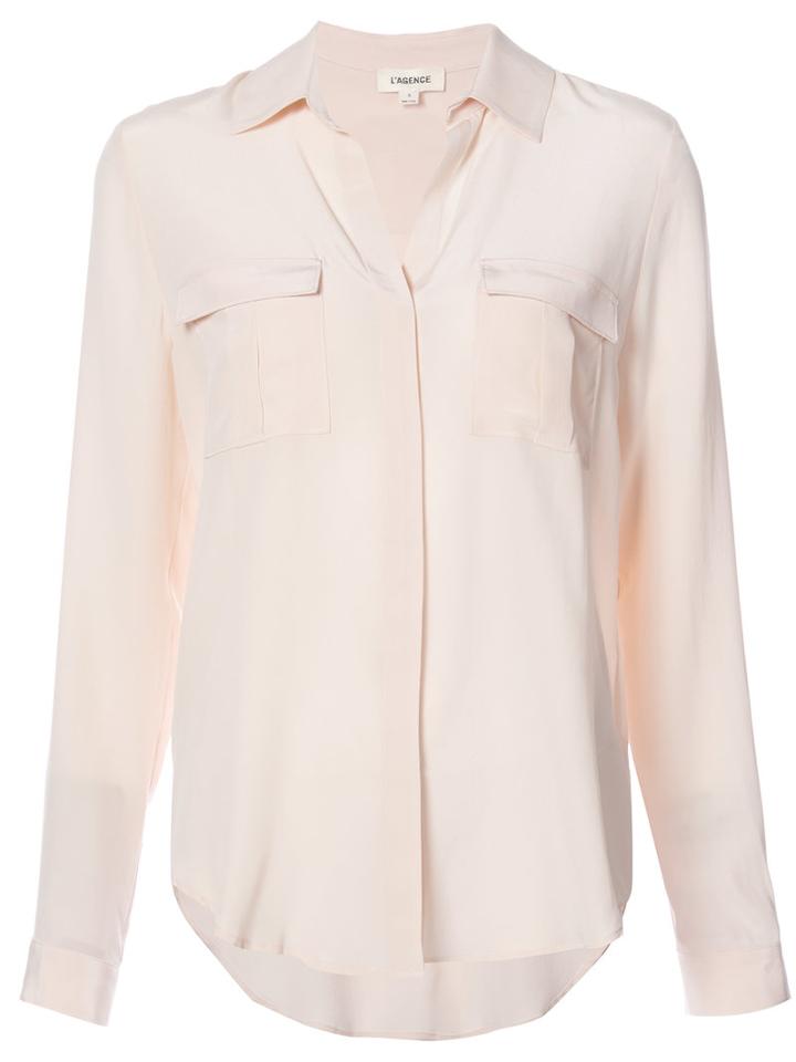L'agence - Chest Pocket Blouse - Women - Silk - S, Pink/purple, Silk