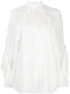 Givenchy Ruffle Long-sleeve Shirt - White