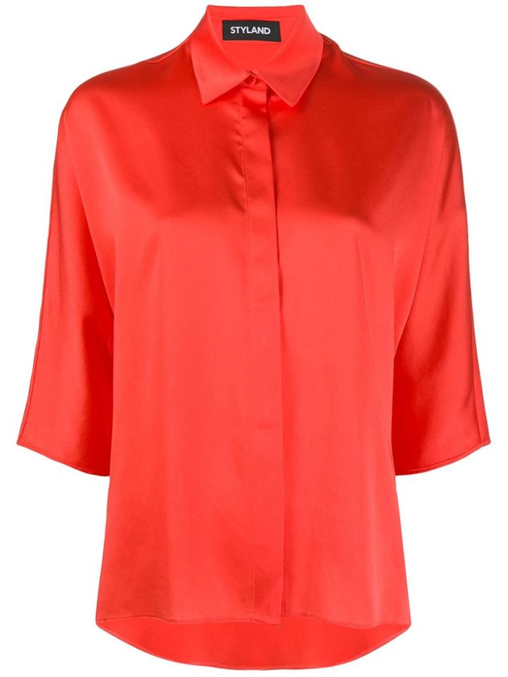 Styland Three-quarter Sleeve Shirt - Red