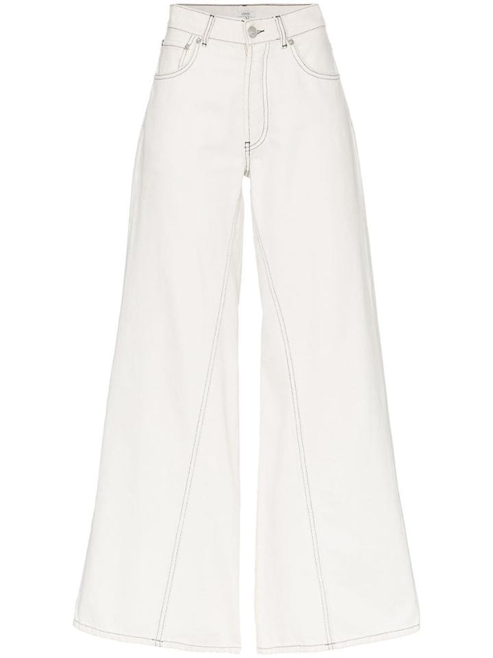Ganni Wide-leg Denim Jeans - White