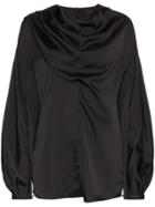 Low Classic Tuck Wrap High Neck Blouse - Unavailable