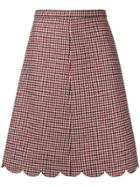 Red Valentino Check A-line Skirt
