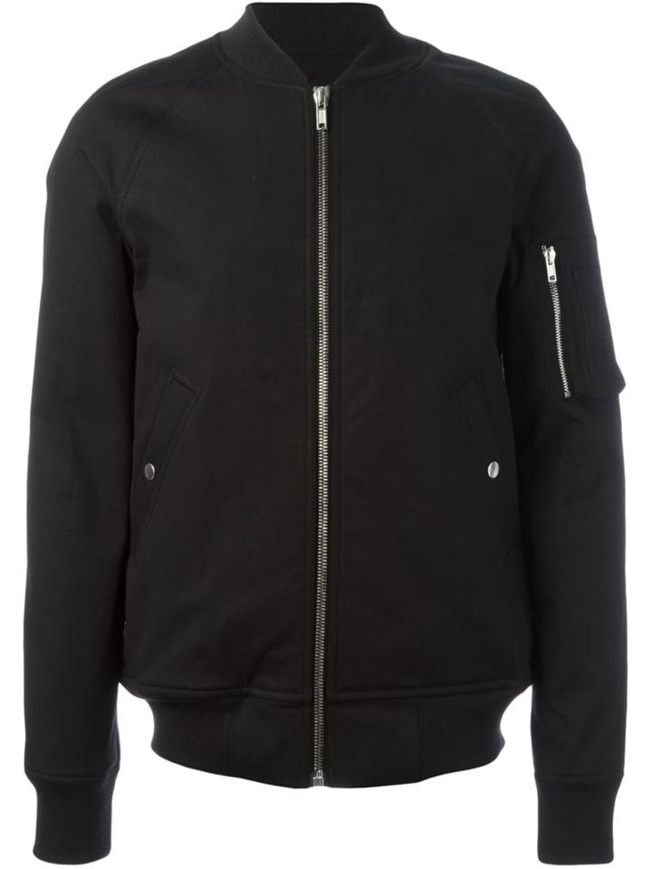 Rick Owens Classic Bomber Jacket, Men's, Size: 52, Black, Cotton/spandex/elastane/cupro