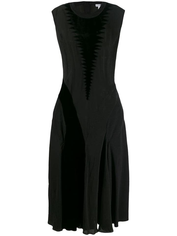 Loewe Velvet Patch Long Dress - Black