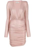 Alexandre Vauthier Embellished Deep V Dress - Pink