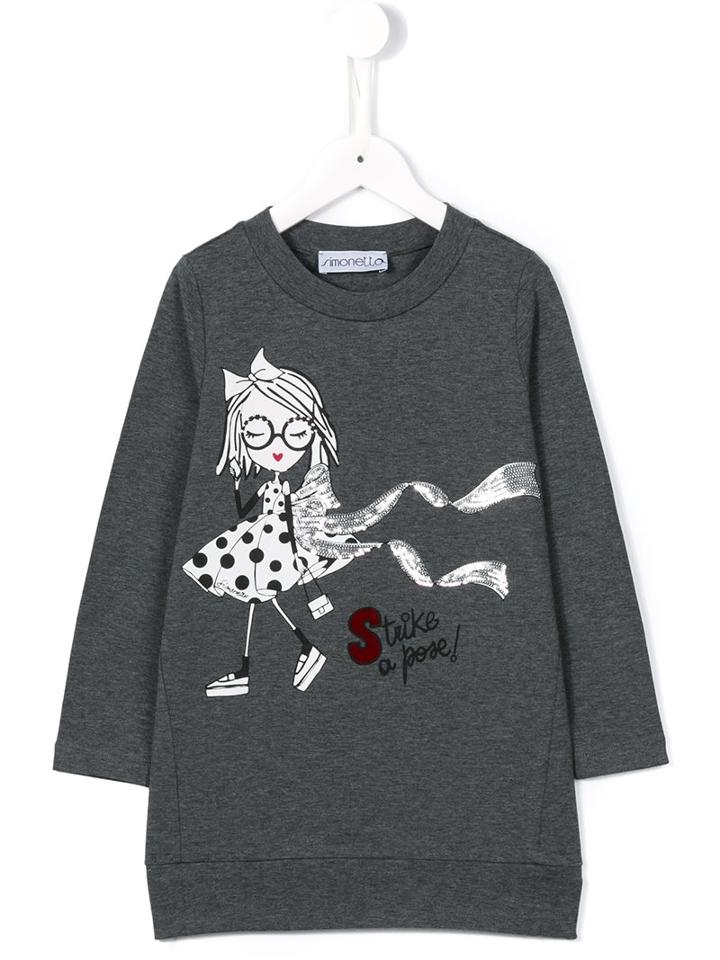 Simonetta Fashion Girl Sweatshirt Dress, Size: 8 Yrs, Green