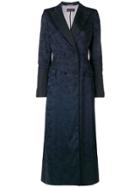 Talbot Runhof Camouflage Double-breasted Coat - Blue