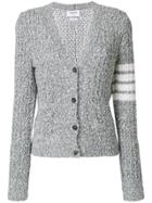 Thom Browne Wool Blend V-neck Cardigan - Grey