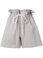 Bassike Canvas Paper Bag Relaxed Shorts - Grey