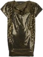 Vivienne Westwood Anglomania Metallic Loose-fit Blouse, Women's, Size: Small, Black, Viscose/spandex/elastane/polyurethane