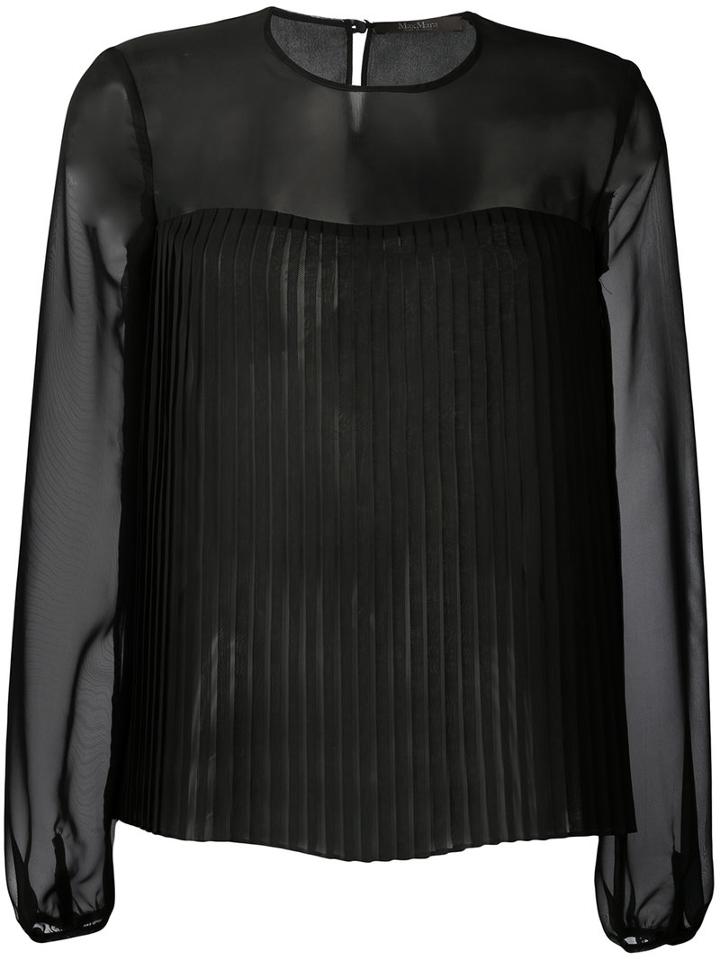 Max Mara - Ferro Sheer Blouse - Women - Silk/polyamide/polyester - 42, Black, Silk/polyamide/polyester
