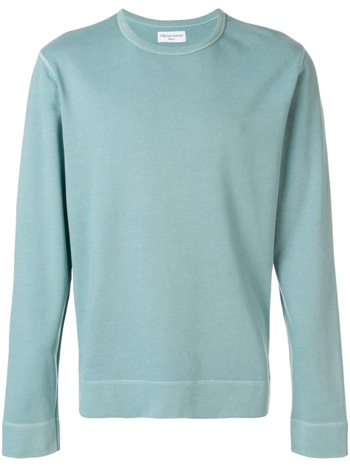 Officine Generale Basic Round Neck Jumper - Blue