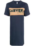 Carven Logo T-shirt Dress - Blue