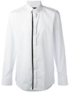 Emporio Armani Contrast Shirt, Men's, Size: Medium, White, Cotton/spandex/elastane