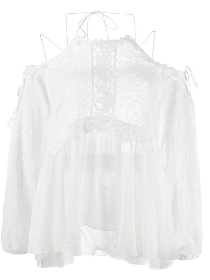 Ermanno Scervino Cold-shoulder Flared Blouse - White