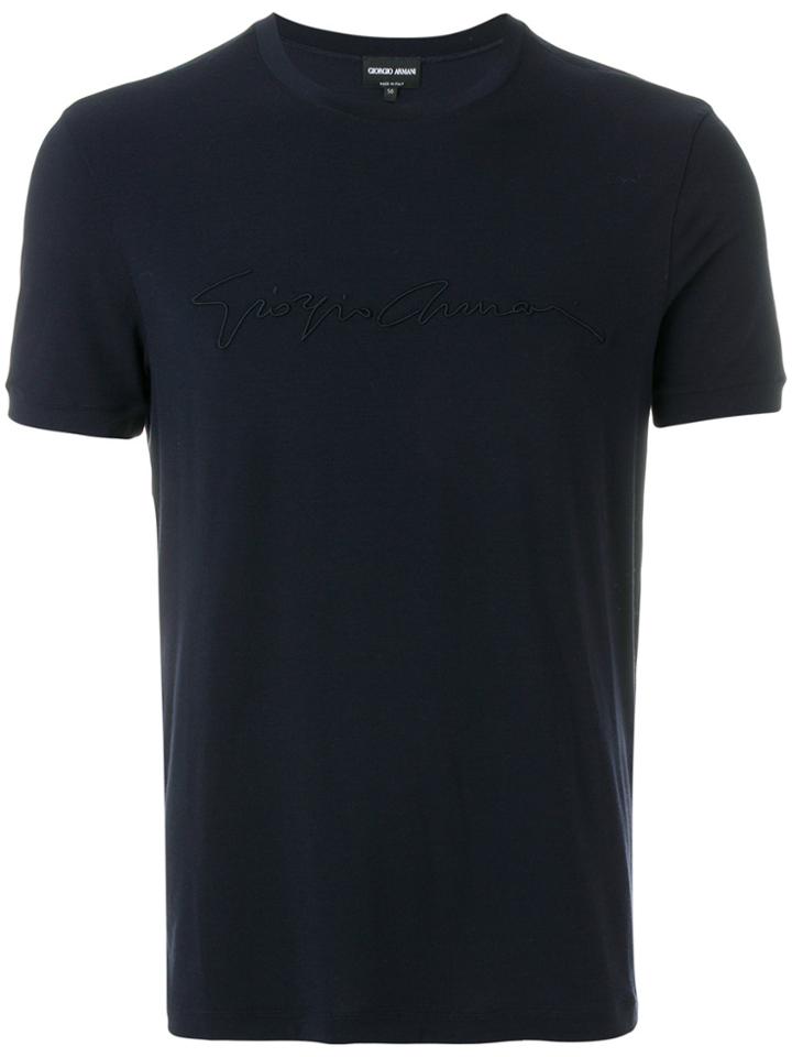 Giorgio Armani Logo Detail T-shirt - Blue