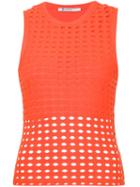 T By Alexander Wang Perforated Sleeveless Top, Women's, Size: Medium, Red, Polyester/spandex/elastane/rayon