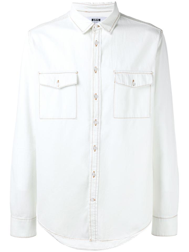Msgm Chest Pockets Shirt - White
