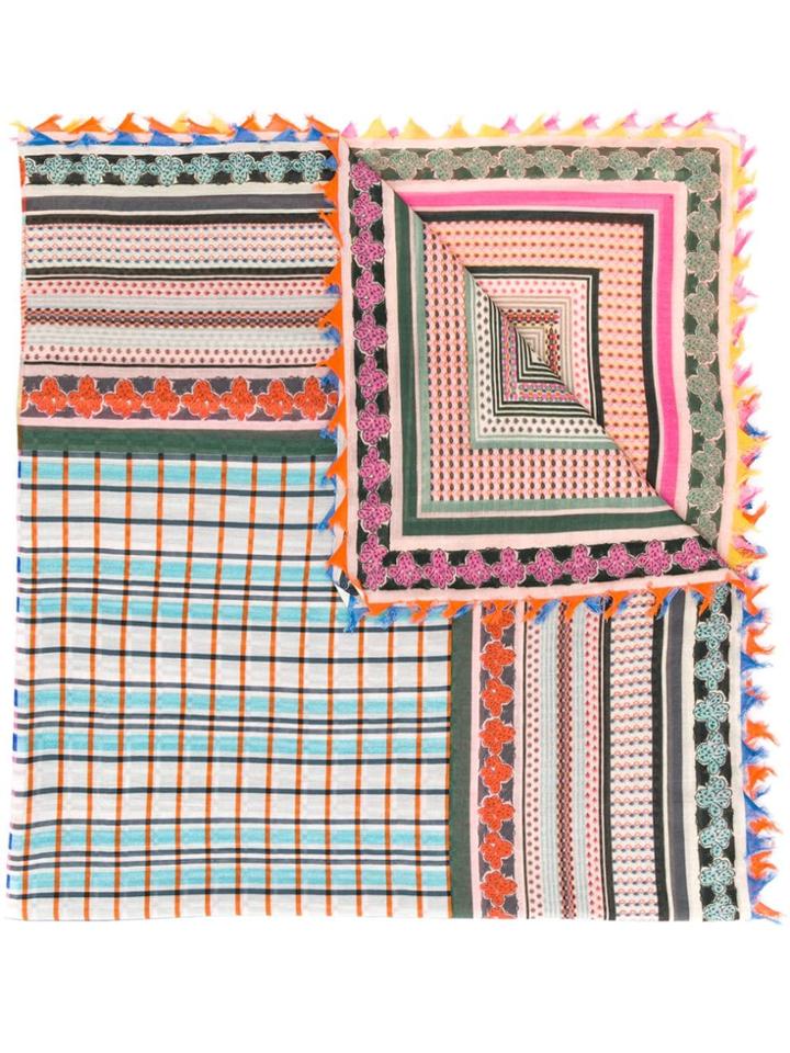 Faliero Sarti Mixed Print Scarf - Orange