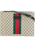 Gucci Logo Print Clutch - Nude & Neutrals