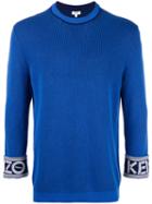 Kenzo Branded Turn-up Sweatshirt, Men's, Size: Medium, Blue, Cotton