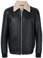 Theory Contrast Collar Shearling Jacket - Black