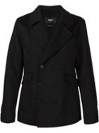 Yang Li Classic Peacoat, Men's, Size: 48, Black, Virgin Wool