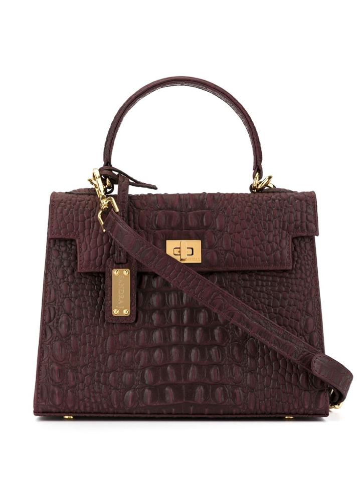 Sandra J Sophie Croc-effect Tote - Purple
