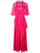 Talbot Runhof Ruffled Maxi Dress - 340 - Fuchsia