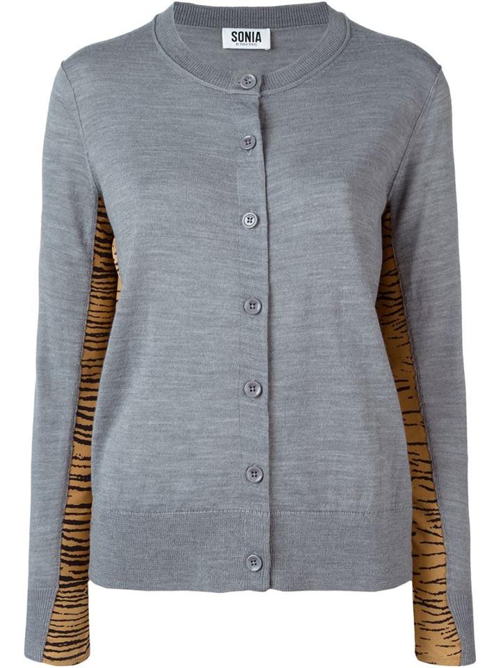 Sonia By Sonia Rykiel Animal Print Detail Button Down Cardigan