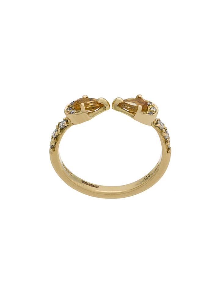 Dubini Theodora Double Drop 18kt Gold Ring - Yellow & Orange