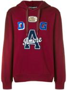 Dolce & Gabbana Amore Patch Hoodie - Red