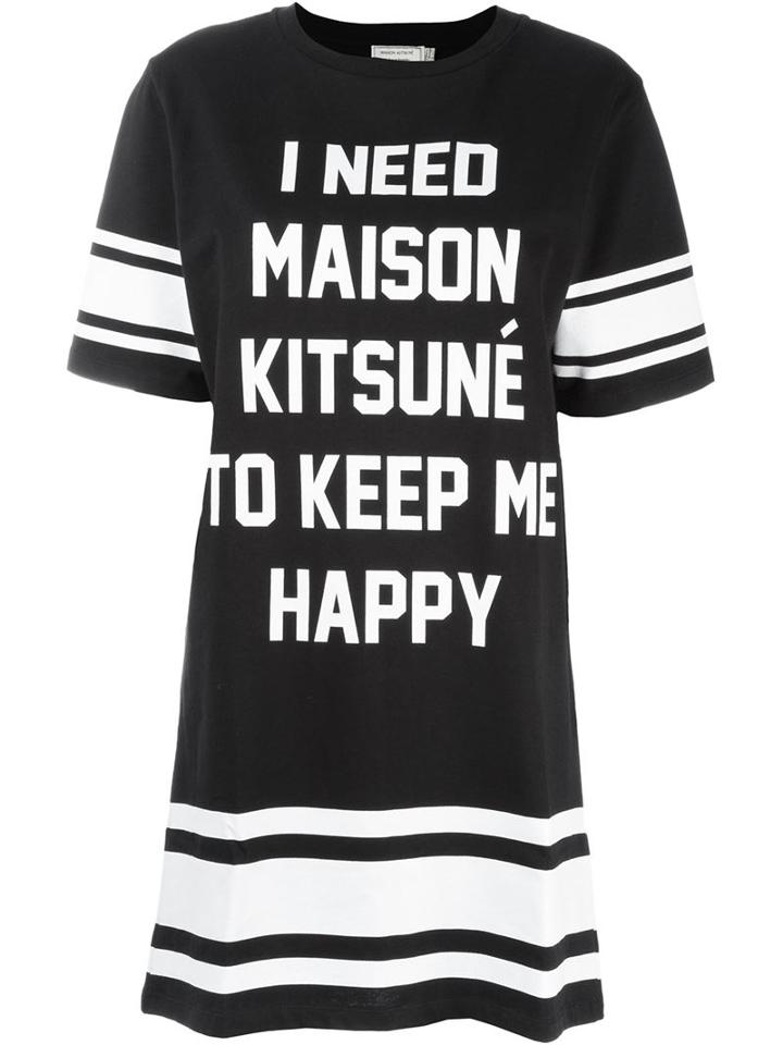 Maison Kitsuné 'i Need' Dress, Women's, Size: Xs, Black, Cotton/linen/flax