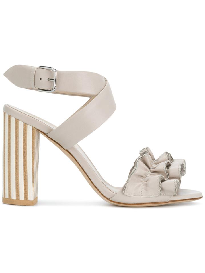 Fabiana Filippi Ruffle Detail Sandals - Nude & Neutrals