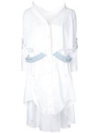 Esteban Cortazar Strap Detail Shirt Dress, Women's, Size: 38, White, Cotton/polyamide/spandex/elastane