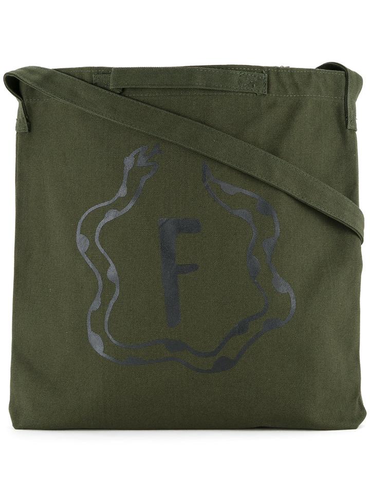 G.v.g.v.flat Printed Tote, Women's, Green, Cotton