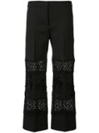 Alexander Mcqueen - Embroidered Cropped Trousers - Women - Silk/wool - 40, Women's, Black, Silk/wool