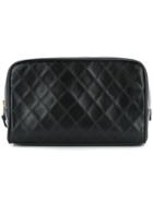 Chanel Vintage Cosmos Line Quilted Cc Cosmetics Pouch - Black