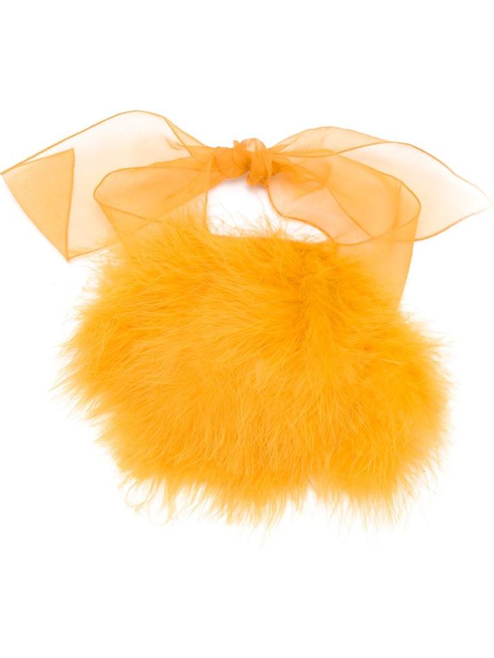 Sonia Rykiel Feather Down Bracelet, Women's, Yellow/orange, Feather Down/polyamide