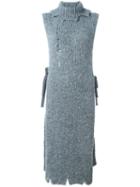 Erika Cavallini Distressed Long Jumper, Women's, Size: Medium, Grey, Acrylic/polyamide/spandex/elastane/alpaca
