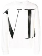 Valentino Vltn Print Sweatshirt - White