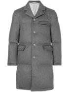 Thom Browne Tonal Grosgrain Down-filled Classic Cashmere Chesterfield