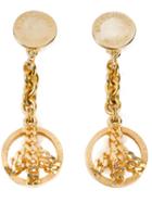 Moschino Vintage Large Drop Peace Earrings, Women's, Grey