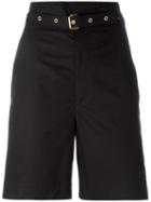 Isabel Marant Belted Bermuda Shorts, Women's, Size: 38, Black, Cotton