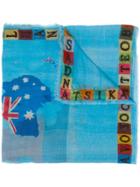 Monica Sarti Woven Letter Scarf - Blue