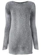 Avant Toi Textured Flocked Pullover, Women's, Size: Small, Grey, Cashmere/merino