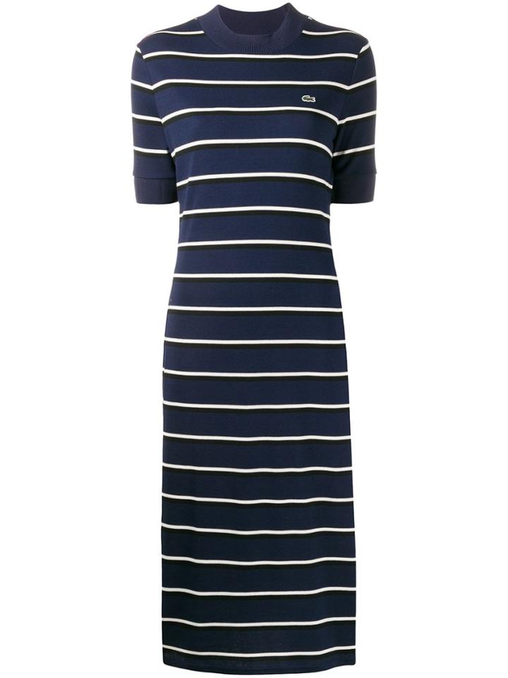 Lacoste Live Striped Knit Sweat Dress - Blue