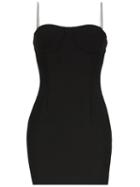 Area Embellished Strap Mini Dress - Black