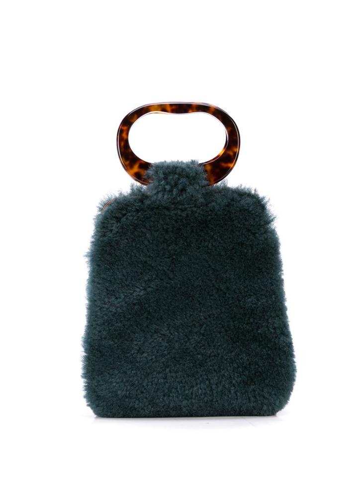 Edie Parker Shearling Grab Bag Tote - Green